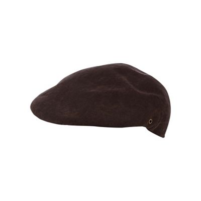 Brown moulded flat cap
